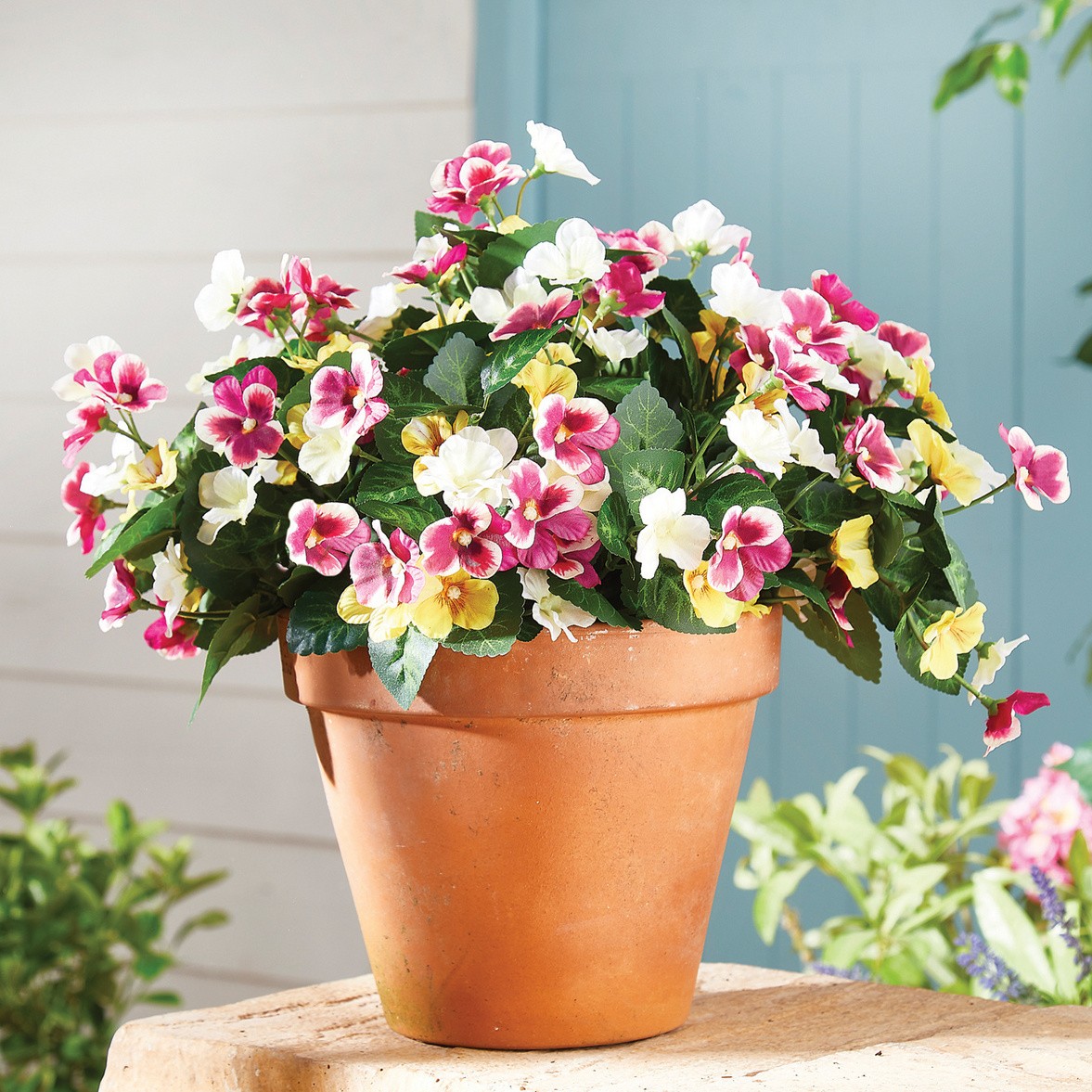 Künstlicher Blumenstrauß Stiefmütterchen Gainsborough, 3er-Set